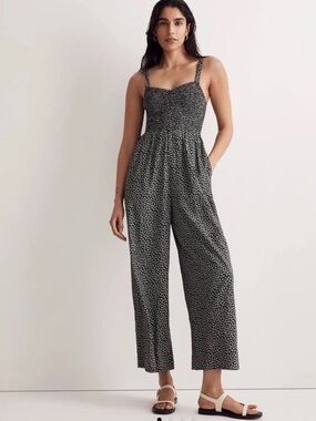NWT Madewell Women’s Lucie Wide-Leg Tank Jumpsuit in Micro Daisy Size X-Small